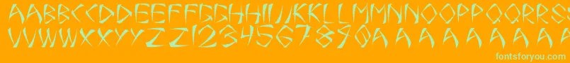 OneSmear Font – Green Fonts on Orange Background