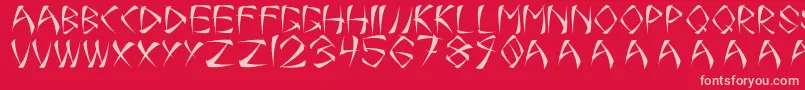OneSmear Font – Pink Fonts on Red Background