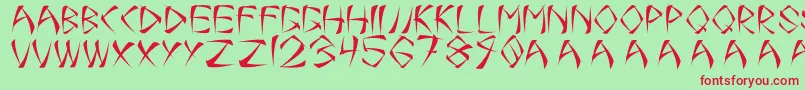 OneSmear Font – Red Fonts on Green Background