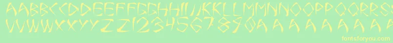 Lisätietoja OneSmear-fontista OneSmear-fontti – keltaiset fontit vihreällä taustalla