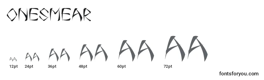 OneSmear Font Sizes