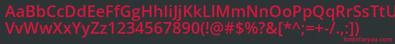 OpenSansSemibold Font – Red Fonts on Black Background