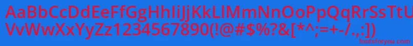 OpenSansSemibold Font – Red Fonts on Blue Background