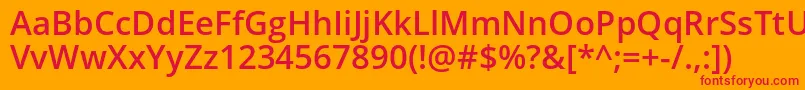 OpenSansSemibold Font – Red Fonts on Orange Background