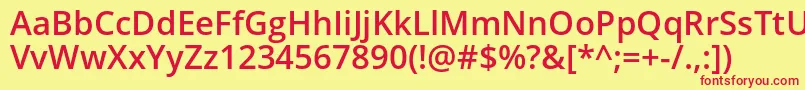 OpenSansSemibold Font – Red Fonts on Yellow Background