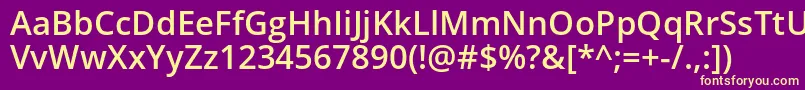 OpenSansSemibold Font – Yellow Fonts on Purple Background