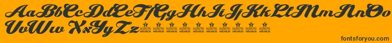 MissHannaPersonalUse-Schriftart – Schwarze Schriften auf orangefarbenem Hintergrund