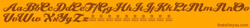 MissHannaPersonalUse Font – Brown Fonts on Orange Background