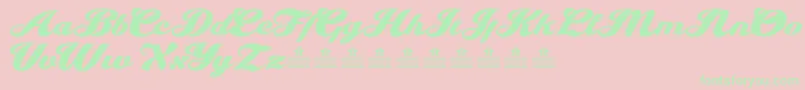 MissHannaPersonalUse Font – Green Fonts on Pink Background