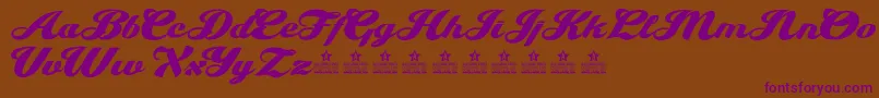 MissHannaPersonalUse-Schriftart – Violette Schriften auf braunem Hintergrund