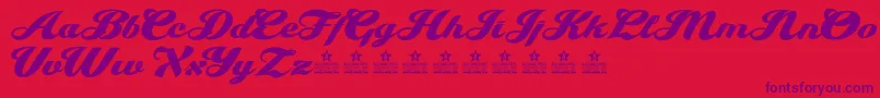 MissHannaPersonalUse Font – Purple Fonts on Red Background