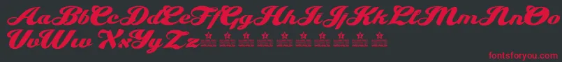 MissHannaPersonalUse Font – Red Fonts on Black Background