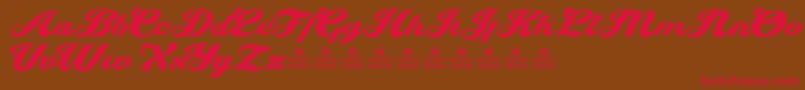 MissHannaPersonalUse Font – Red Fonts on Brown Background