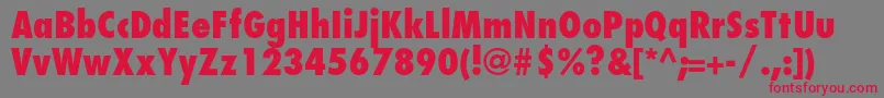 FuturastdCondensedextrabd Font – Red Fonts on Gray Background