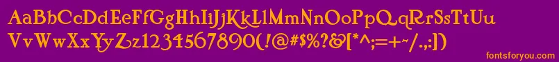 Pyriform Font – Orange Fonts on Purple Background