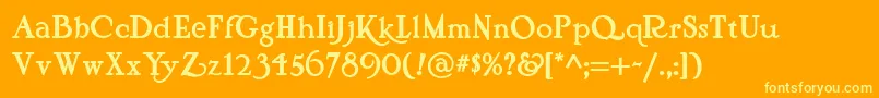 Pyriform Font – Yellow Fonts on Orange Background