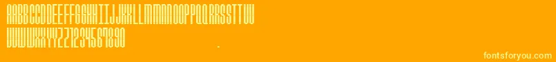 M13ScadDestroyer-Schriftart – Gelbe Schriften auf orangefarbenem Hintergrund