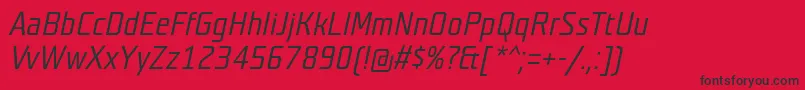 Fonte TeutonmagerItalic – fontes pretas em um fundo vermelho