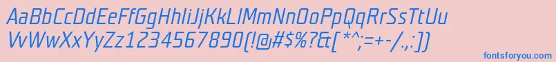 Czcionka TeutonmagerItalic – niebieskie czcionki na różowym tle