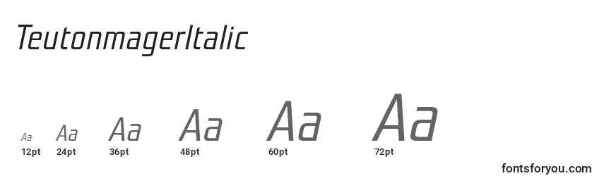 Größen der Schriftart TeutonmagerItalic