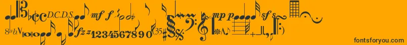 Musicalsymbolsnormal Font – Black Fonts on Orange Background