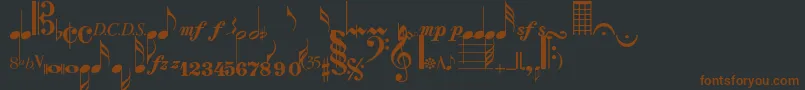 Musicalsymbolsnormal Font – Brown Fonts on Black Background