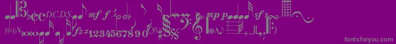 Musicalsymbolsnormal Font – Gray Fonts on Purple Background