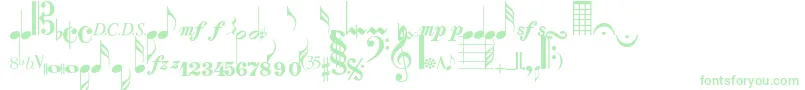 Musicalsymbolsnormal Font – Green Fonts on White Background