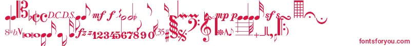 Musicalsymbolsnormal Font – Red Fonts on White Background