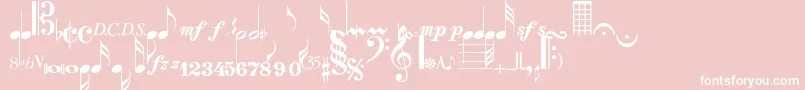 Musicalsymbolsnormal Font – White Fonts on Pink Background