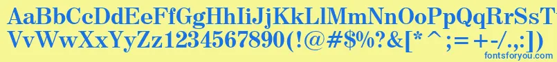 Century725BoldBt Font – Blue Fonts on Yellow Background