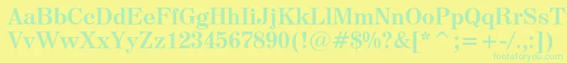 Century725BoldBt Font – Green Fonts on Yellow Background