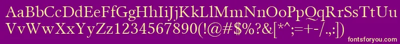 Miramar-Schriftart – Gelbe Schriften auf violettem Hintergrund