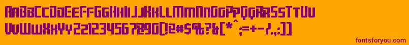Brainstorm-fontti – violetit fontit oranssilla taustalla