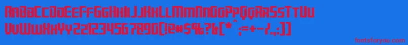 フォントBrainstorm – 赤い文字の青い背景