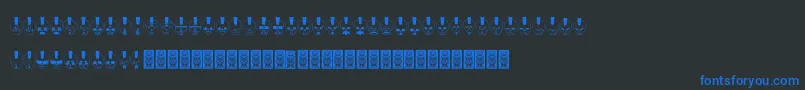 Skulldcoxy-fontti – siniset fontit mustalla taustalla