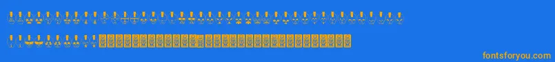 Skulldcoxy Font – Orange Fonts on Blue Background