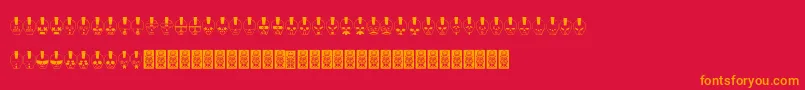 Skulldcoxy Font – Orange Fonts on Red Background