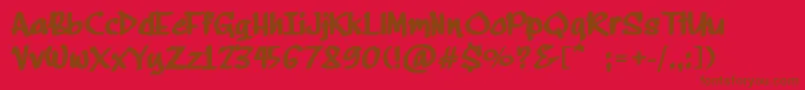 MariaLourdes Font – Brown Fonts on Red Background