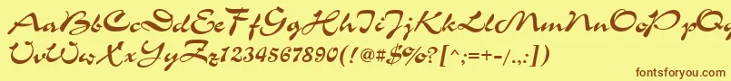 フォントChs – 茶色の文字が黄色の背景にあります。