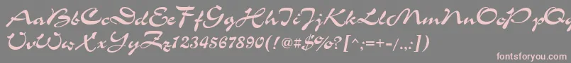 フォントChs – 灰色の背景にピンクのフォント