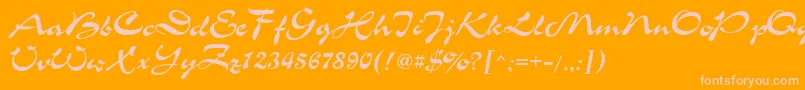 Chs Font – Pink Fonts on Orange Background