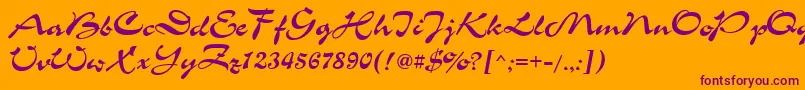 Chs Font – Purple Fonts on Orange Background
