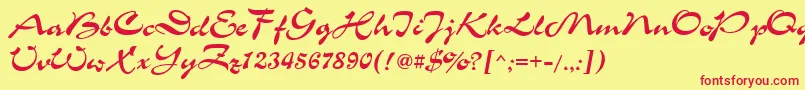 Chs Font – Red Fonts on Yellow Background