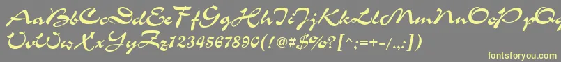 Chs-Schriftart – Gelbe Schriften auf grauem Hintergrund