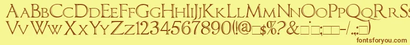 Imperatorbronzesmallcaps Font – Brown Fonts on Yellow Background