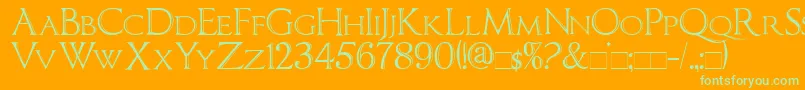 Imperatorbronzesmallcaps Font – Green Fonts on Orange Background