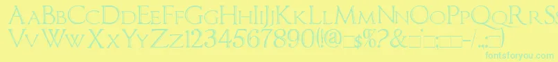 Imperatorbronzesmallcaps Font – Green Fonts on Yellow Background