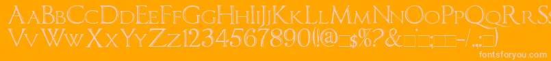 Imperatorbronzesmallcaps Font – Pink Fonts on Orange Background