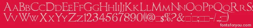 Imperatorbronzesmallcaps Font – Pink Fonts on Red Background